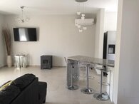 Lounge with Kitchen of Black sofa 18341-villa-for-rent-in-mojacar-playa-456630-xml