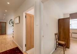 Well-lit Hallway in a Corporate Housing