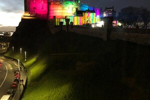 View - Edinburgh Castle looks spectacular during a laser show. View from the apartment.
