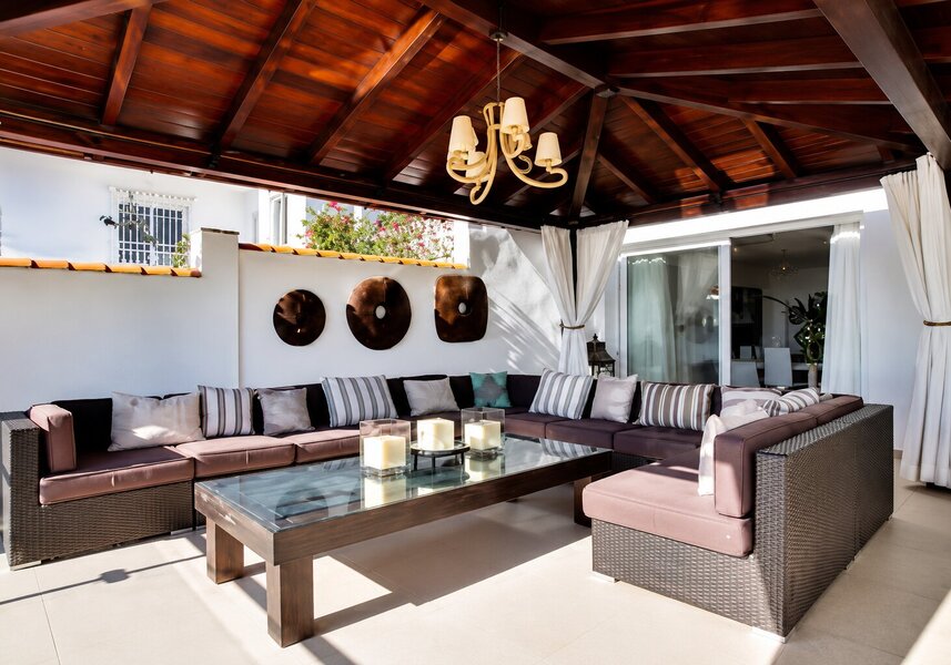 Covered Outdoor Lounge Area