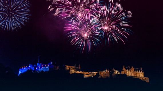 Hogmanay fireworks over Edinburgh Castle - Fireworks over Edinburgh Castle