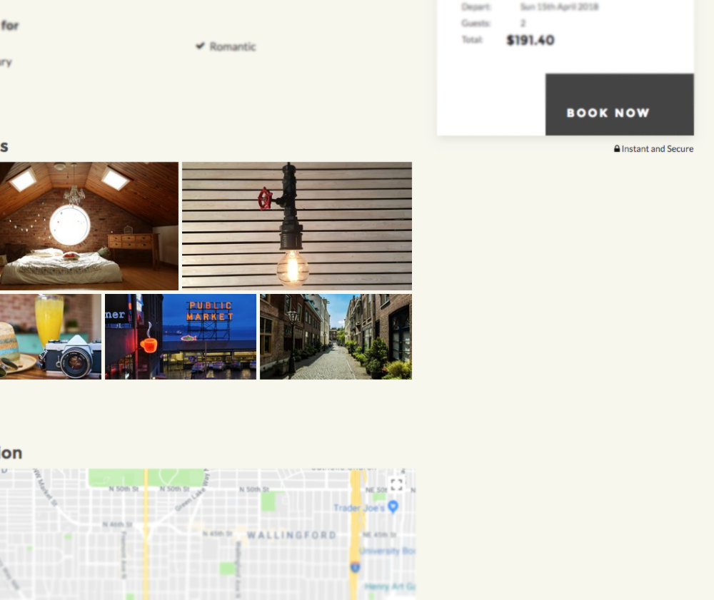 Photo cluster on the property page - The photo cluster feature is a nifty little way of displaying your extra photos (© Tribalogic Ltd 2018) Photo cluster on the property page - The photo cluster feature is a nifty little way of displaying your extra photos (© Tribalogic Ltd 2018)