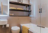 Modern Bathroom with bath twin headed shower