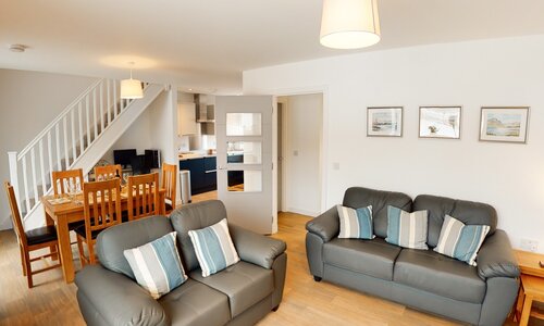 Alpine View - family friendly holiday home in Aviemore - living space - The living room makes a great space to relax after a day exploring the Cairngorms national park.