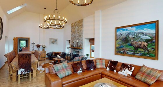 The Eagle's Nest - living room - A luxurious lodge near Aviemore big enough to accommodate the entire family for celebrations and holidays that will always be remembered.
