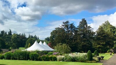 Marquee in the walled garden - There's plenty of room for a large marquee in the walled garden at Murthly Estate for your wedding reception, corporate event or private hire. (© Murthly Estate)