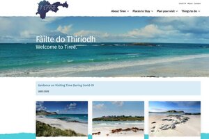 Isle of Tiree website - Clean design using sandy and blues to represent the islands beauty. Isle of Tiree website - Clean design using sandy and blues to represent the islands beauty.