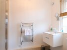 Shower room - Contemporary, and stylish shower room, with toilet, wash hand basin, and heated towel rail, in
