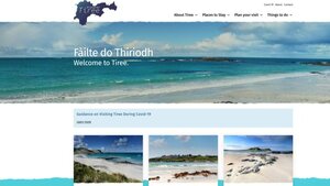 Isle of Tiree website - Clean design using sandy and blues to represent the islands beauty. Isle of Tiree website - Clean design using sandy and blues to represent the islands beauty.