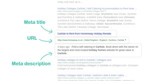 SEO Meta tag and description - An image showing how the metatag and metadescription are shown in the Search Engines.