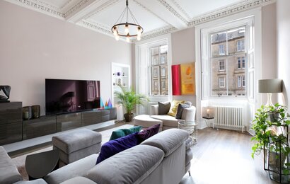 Living room - Chic family living room at Edinburgh self-catering apartment