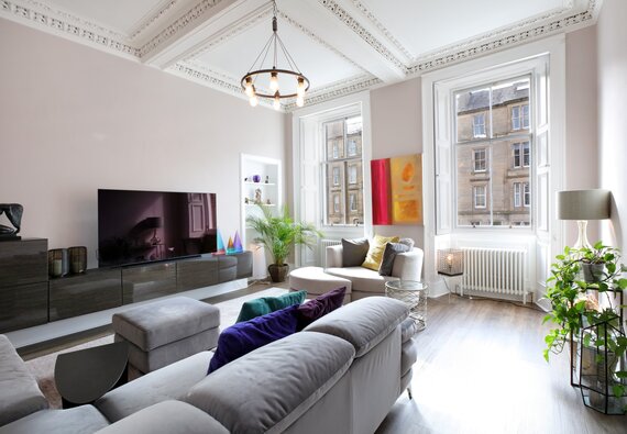 Living room - Chic family living room at Edinburgh self-catering apartment Living room - Chic family living room at Edinburgh self-catering apartment