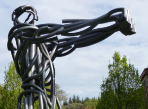 Sculpture at Caol Ruadh Sculpture Park - Iron man sculpture