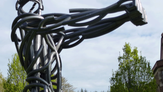 Sculpture at Caol Ruadh Sculpture Park - Iron man sculpture