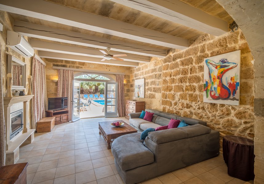 Lounge in villa in Gozo