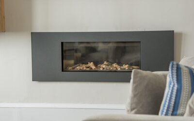 The Beach House, North Berwick - Detail of flame effect gas fire at The Beach House, North Berwick