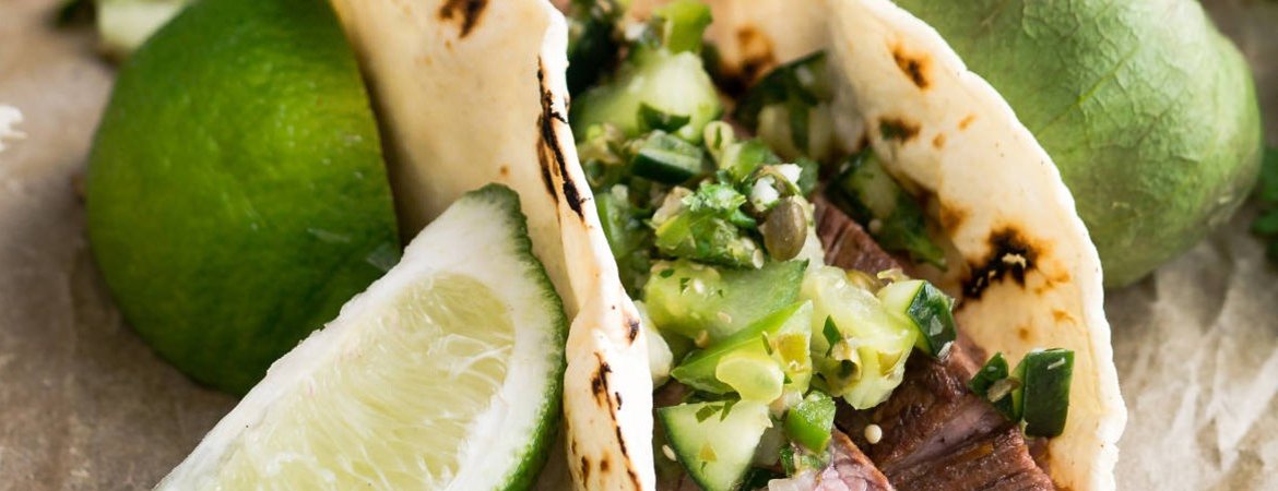 Tacos with fresh lime