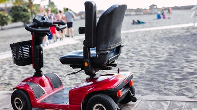 Electric scooter on the beach