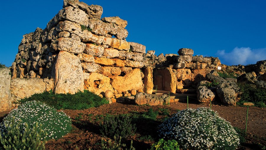 Autumn holidays in Gozo visiting Ggantija Temples - Autumn sunlight over the Ggantija Temples, from a holiday in Gozo