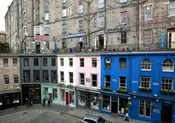 Picture of West Bow (Victoria St) just off Royal Mile, Lothian, Scotland