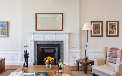 Family Friendly Living Room in Scotland - Cosy, open-plan living room with sumptuous seating and chic décor