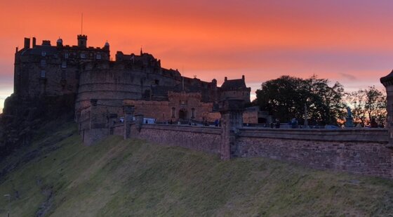 IMG_0585 - Glorious sunset over Edinburgh Castle. Picture taken  from the front door of the apartment.