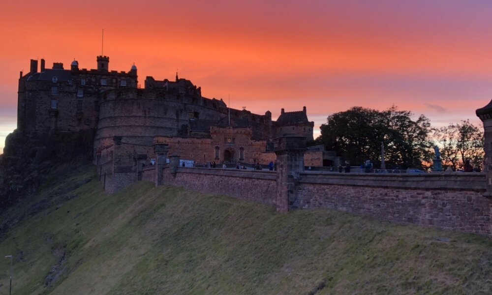 IMG_0585 - Glorious sunset over Edinburgh Castle. Picture taken  from the front door of the apartment.