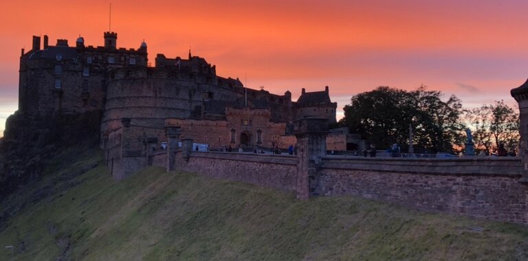 IMG_0585 - Glorious sunset over Edinburgh Castle. Picture taken  from the front door of the apartment.