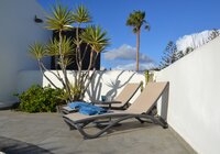 Sunbeds ready for sun going down