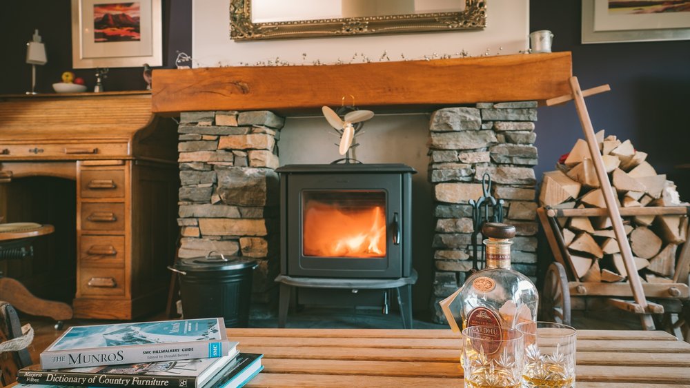 Luxury Lodges in Scotland - Enjoy a night relaxing in front of the log burner.