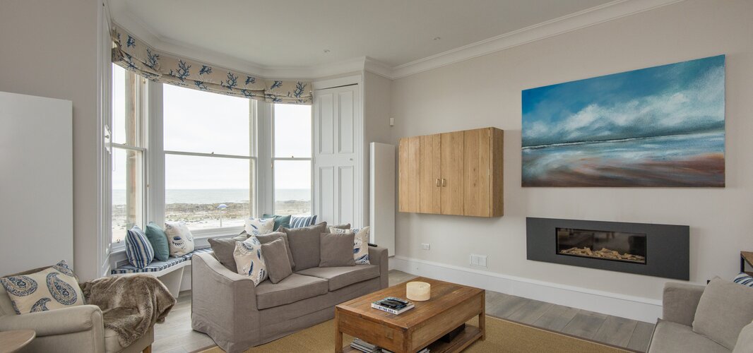 Sitting Room, The Beach House - Stunning sea views from the sitting room at The Beach House, North Berwick