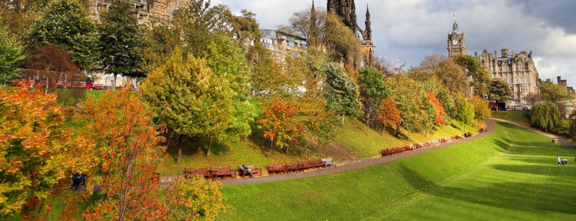 Autumnal colours in Princes Street Gardens Edinburgh