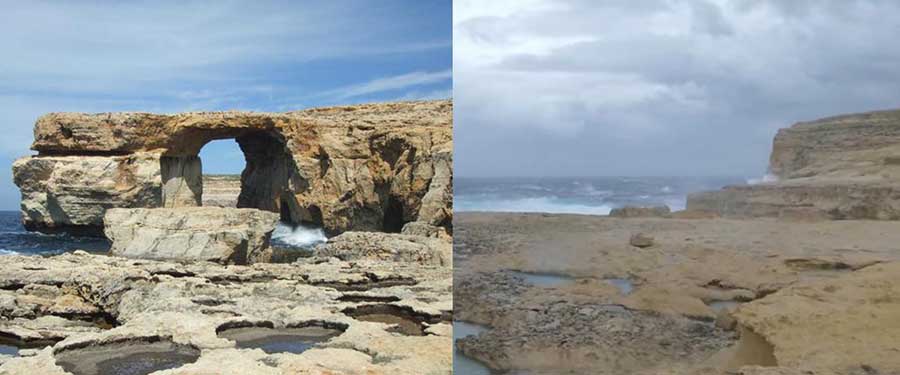 "Gozo's Azure Window Before and After"