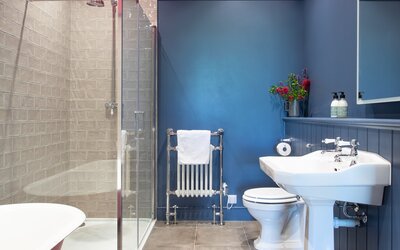 Bathroom in a Private Residential Tenancy - Cosy bathroom featuring modern fixtures, tasteful décor, and a well-lit vanity area.