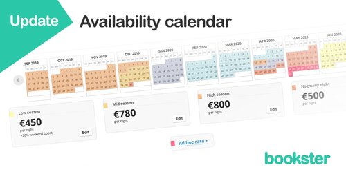 Rates Management for holdiay rentals - New rates management style and ad-hoc rates options for property management for holiday rentals.
