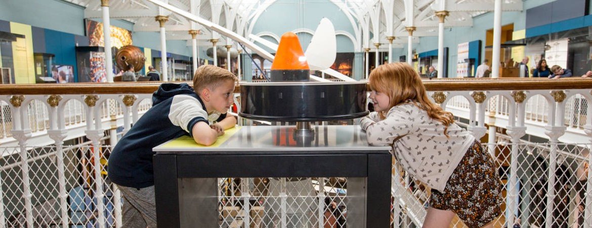 Children taking part in an activity at the National Museum of Scotland in Edinburgh