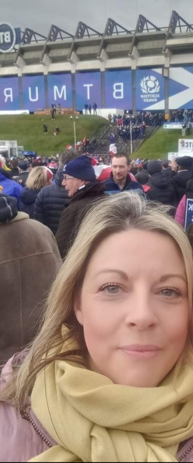 Siobhan at the Rugby in Edinburgh