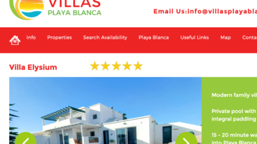 Screen Grab of villasplayablanca.co.uk - A white multi-story villa with a blue swimming pool in the foreground. (© villasplayablanca.co.uk) Screen Grab of villasplayablanca.co.uk - A white multi-story villa with a blue swimming pool in the foreground. (© villasplayablanca.co.uk)