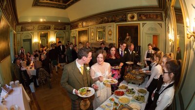 Wedding buffet in the Music Room - The Music Room is one of Murthly Castle's beautiful reception rooms. (© Nigel Lumsden)