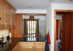 Open plan dining area and kitchen 