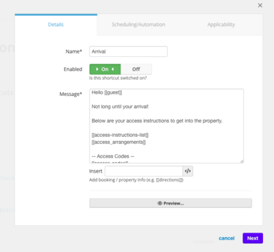 Message template in Bookster - What do you want to say to the Guest? (© 2026 Bookster) Message template in Bookster - What do you want to say to the Guest? (© 2026 Bookster)